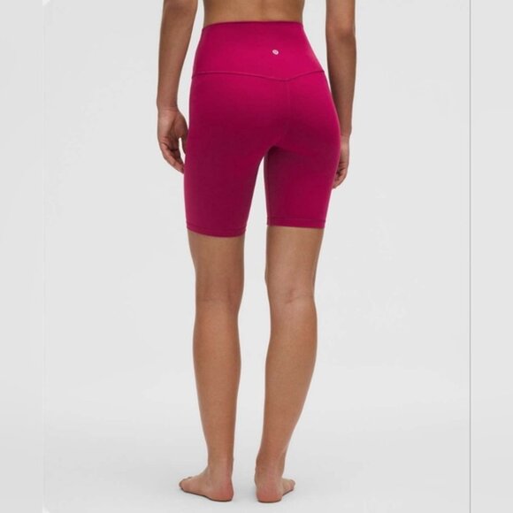 Lululemon Align Ribbed High Rise Short 8" inseam (Wild Berry) Size 8 - Picture 3 of 7